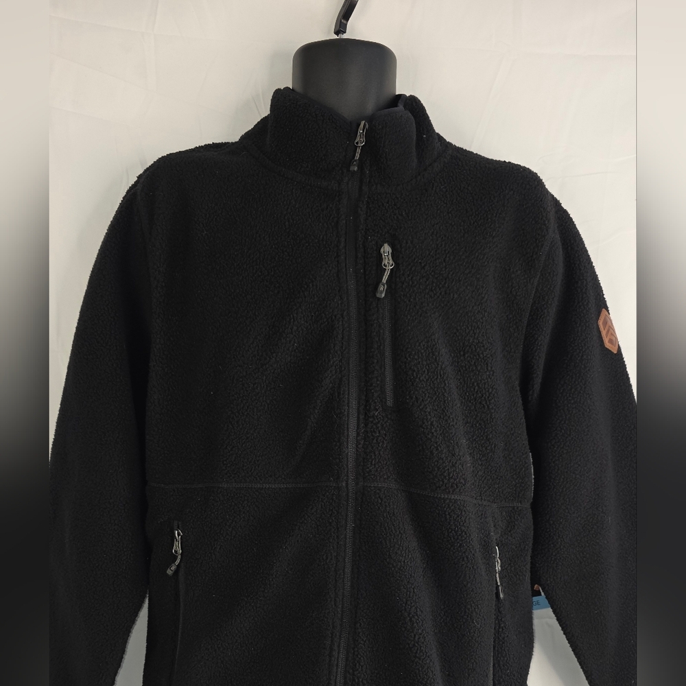 Free Country Black Fleece Zip-Up Jacket Size Large NWT AT-3236 - Picture 2 of 10